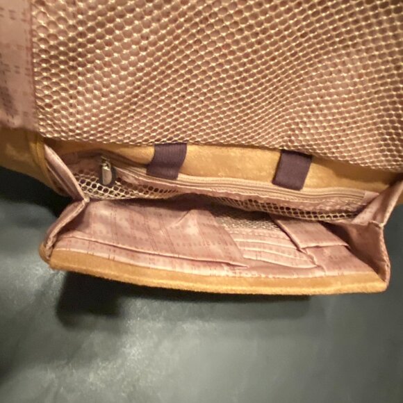 TRAVELON Anti-Theft Travel Purse Tan Faux Suede Hobo Handbag Zip Pockets - Picture 6 of 16